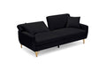 74.41 Inch Teddy Velvet Sofa Bed With Separate Adjustment Backrest And Storage Function Black Light Brown Velvet Wood Primary Living Space Medium Soft Loose Back Contemporary Eucalyptus Square Arms Foam Foam 2 Seat