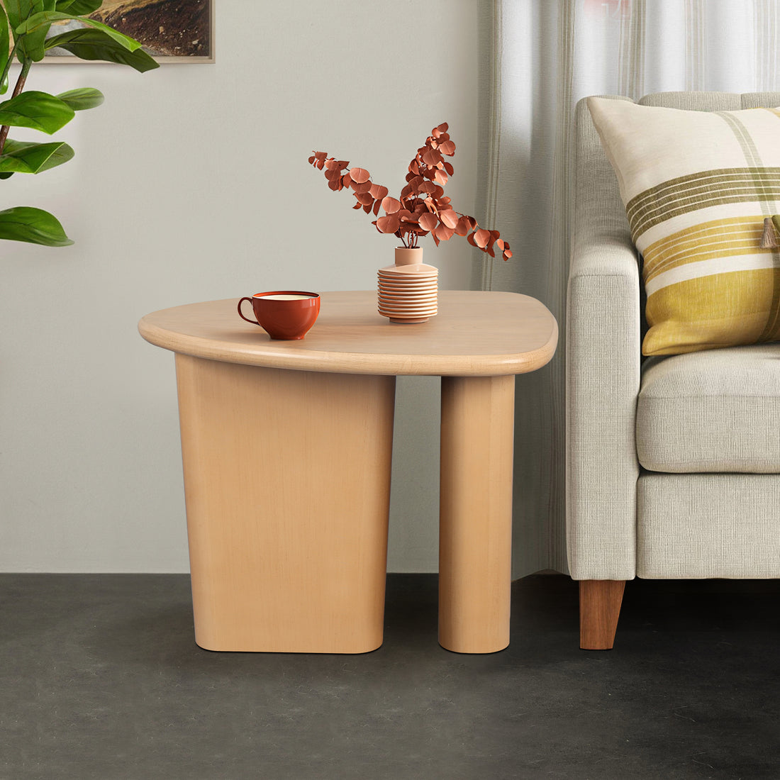 Tapered Tabletop Side Table Natural Wood Natural Wood Mdf