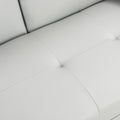 Sofa Bed With Armrest Two Holders Wood Frame, Stainless Leg, Futon White Pvc White Pvc