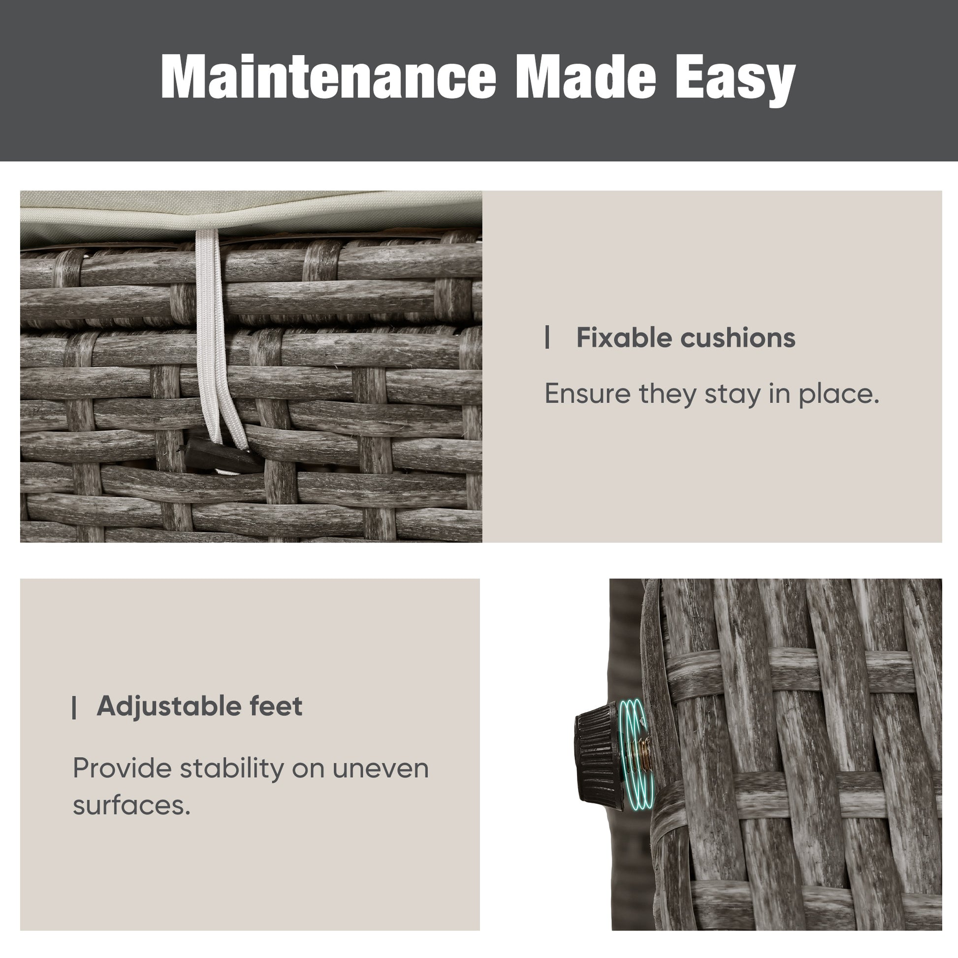 Patio 5 Piece Round Rattan Sectional Sofa Set All Weather Pe Wicker Sunbed Daybed With Round Liftable Table And Washable Cushions For Outdoor Backyard Poolside, Gray Yes Deep Seating Gray Water Resistant Frame Water Resistant Cushion Garden & Outdoor