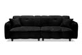 96.06 Inch Large Teddy Plush Sofa For Living Room And Entertainment Space. Black Brown Velvet Wood Primary Living Space Loose Back Medium Soft Contemporary Eucalyptus Square Arms Foam Foam 3 Seat