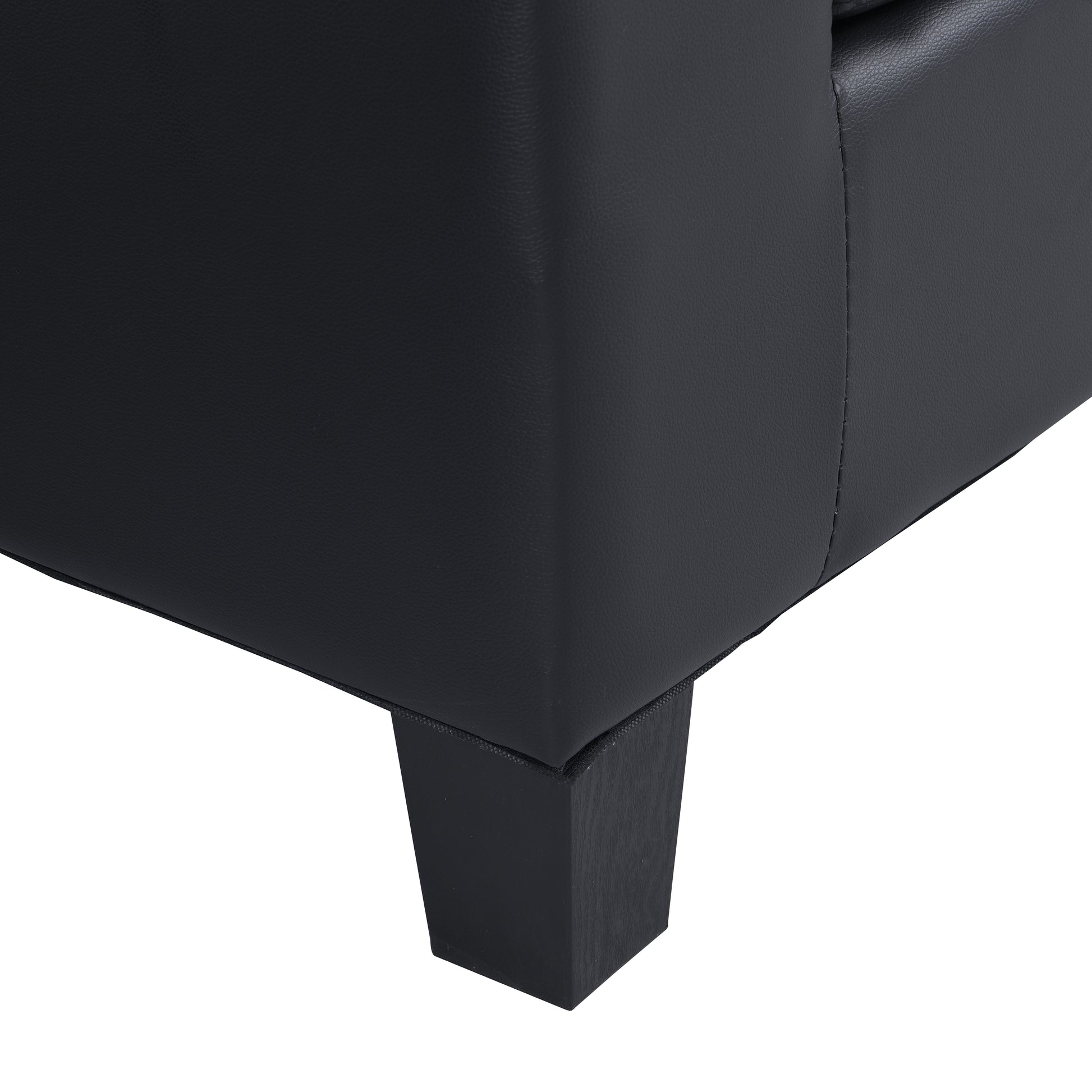 Sectional Sofa Set For Living Room With L Shape Chaise Lounge ,Cup Holder And Left Or Right Hand Chaise Modern 4 Seat Black Black Pu