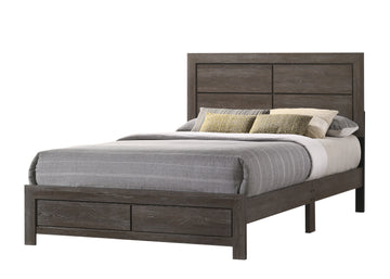 Hopkins Full Bed In One Box Brown Dark Brown Wood