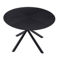 47.25'' Round Mdf Coffee Table End Table Short Leisure Tea Table Cross Legs Metal Base, Easy To Assemble,Black Black Mdf Iron