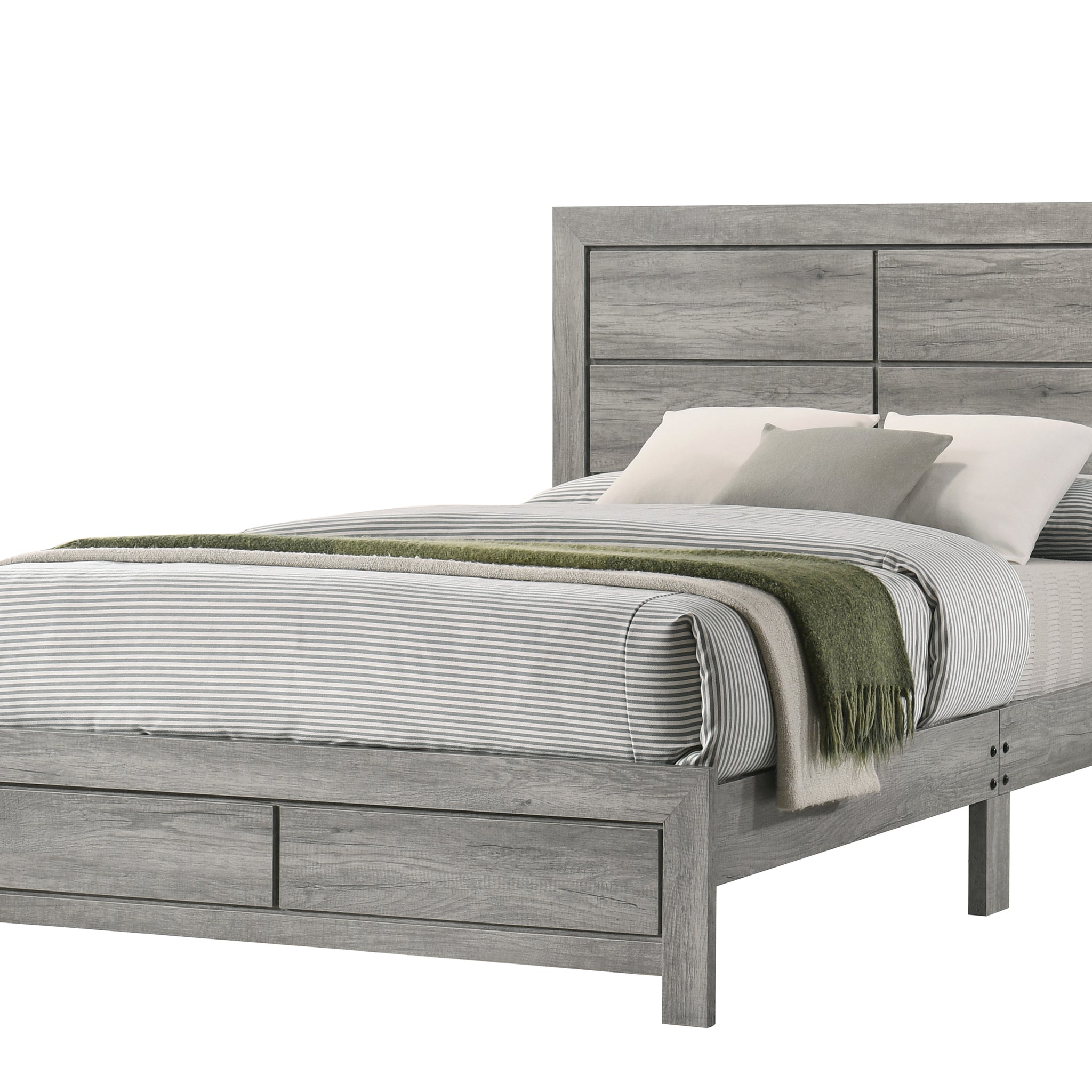 Hopkins Queen Bed 1 Box Gray Gray Wood