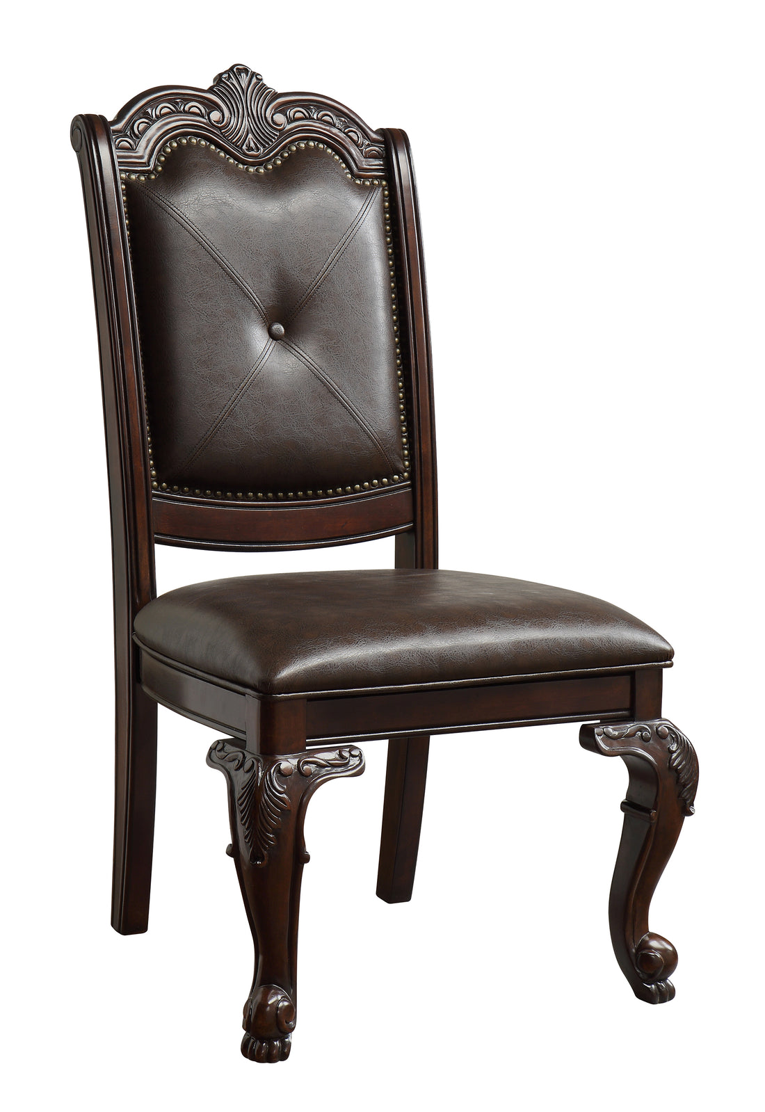 Kiera Side Chair Set Of 2 Brown Dark Brown Wood