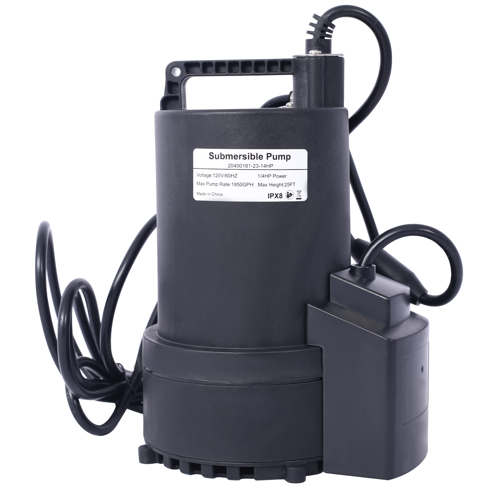 1 4 Hp Automatic Swimming Pool Cover Pump 120 V Submersible With 3 4 Check Valve Adapter1850 Gph Water Removal For Pool, Hot Tubs, Rooftops, Water Beds And More Black Blue Abs