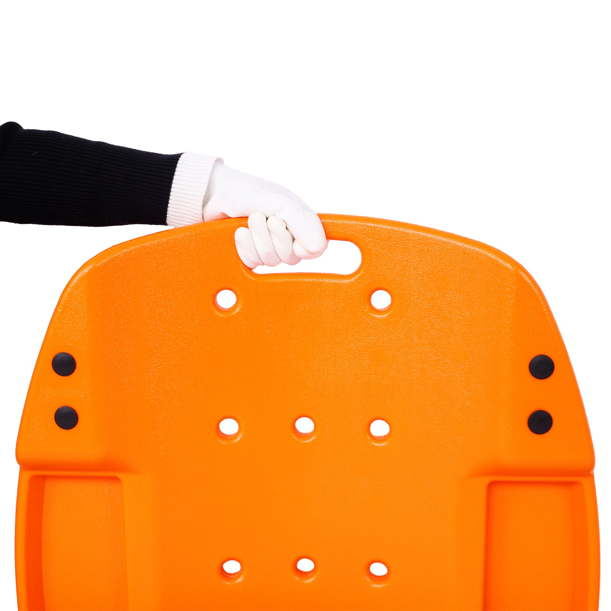 Plastic Creeper 48 Inch Blow Molded Ergonomic Hdpe Body With Padded Headrest & Dual Tool Trays 440 Lbs Capacity Orange Orange Hdpe