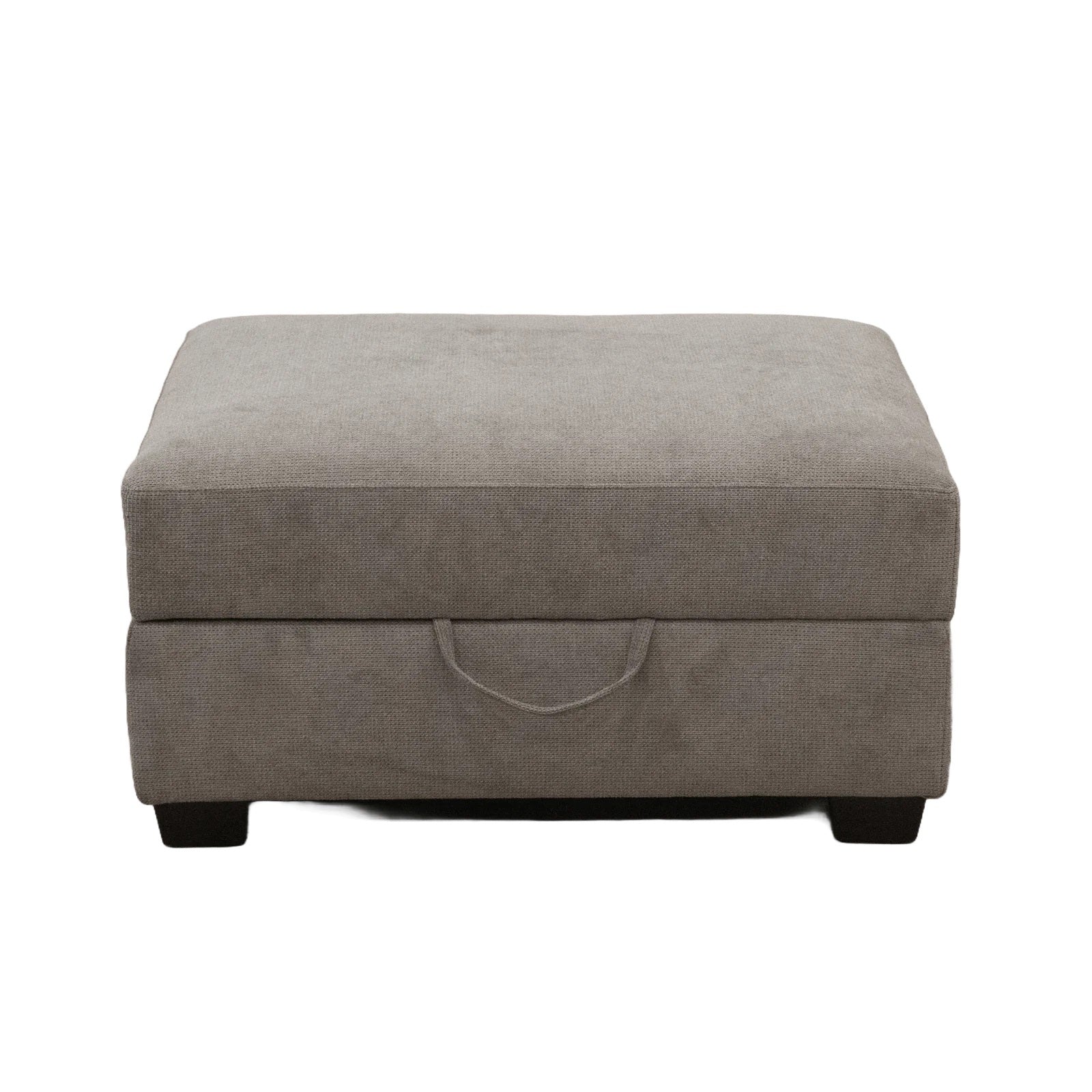 Classic Living Room Storage Ottoman, Fabric Upholstered Footstool With Storage Cabinet, Hardwood Frame, Gray Brown Wood Primary Living Space Solid Beige With Storage Gray Polyester Or Polyester Blend Medium Firm Backless Modern Rectangle Internal Storage