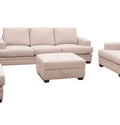 Classic Living Room Storage Ottoman, Fabric Upholstered Footstool With Storage Cabinet, Hardwood Frame, Beige Brown Wood Primary Living Space Solid Beige With Storage Beige Polyester Or Polyester Blend Medium Firm Backless Modern Rectangle Internal