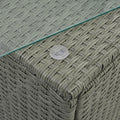 Patio Furniture, Outdoor Furniture, Seasonal Pe Wicker Furniture,5 Set Wicker Furniture With Tempered Glass Table Top Light Blue Pe Rattan Iron Waterproof Fabric