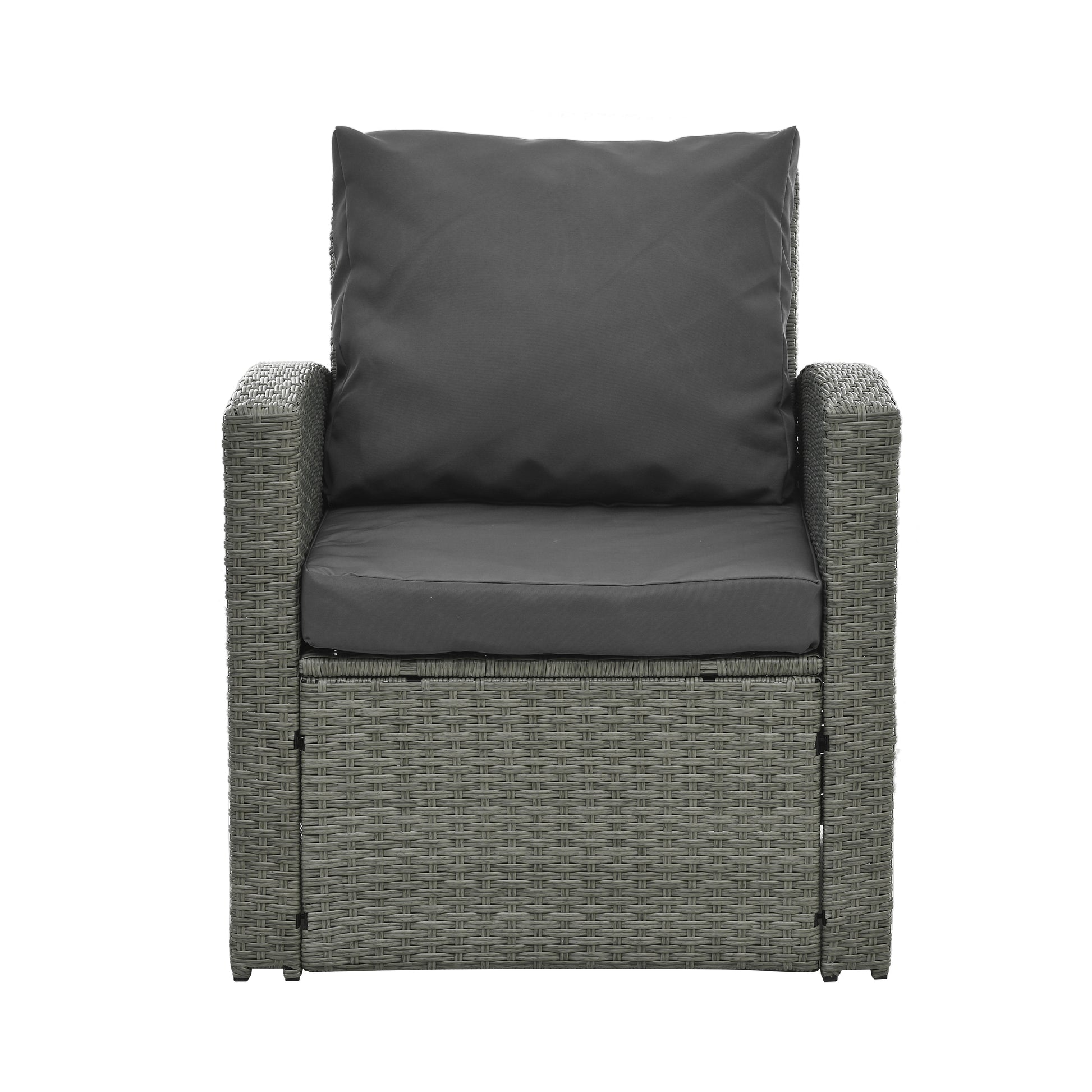 Patio Furniture, Outdoor Furniture, Seasonal Pe Wicker Furniture,5 Set Wicker Furniture With Tempered Glass Table Top Dark Gray Pe Rattan Iron Waterproof Fabric