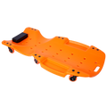Plastic Creeper 48 Inch Blow Molded Ergonomic Hdpe Body With Padded Headrest & Dual Tool Trays 440 Lbs Capacity Orange Orange Hdpe