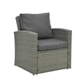 Patio Furniture, Outdoor Furniture, Seasonal Pe Wicker Furniture,5 Set Wicker Furniture With Tempered Glass Table Top Dark Gray Pe Rattan Iron Waterproof Fabric