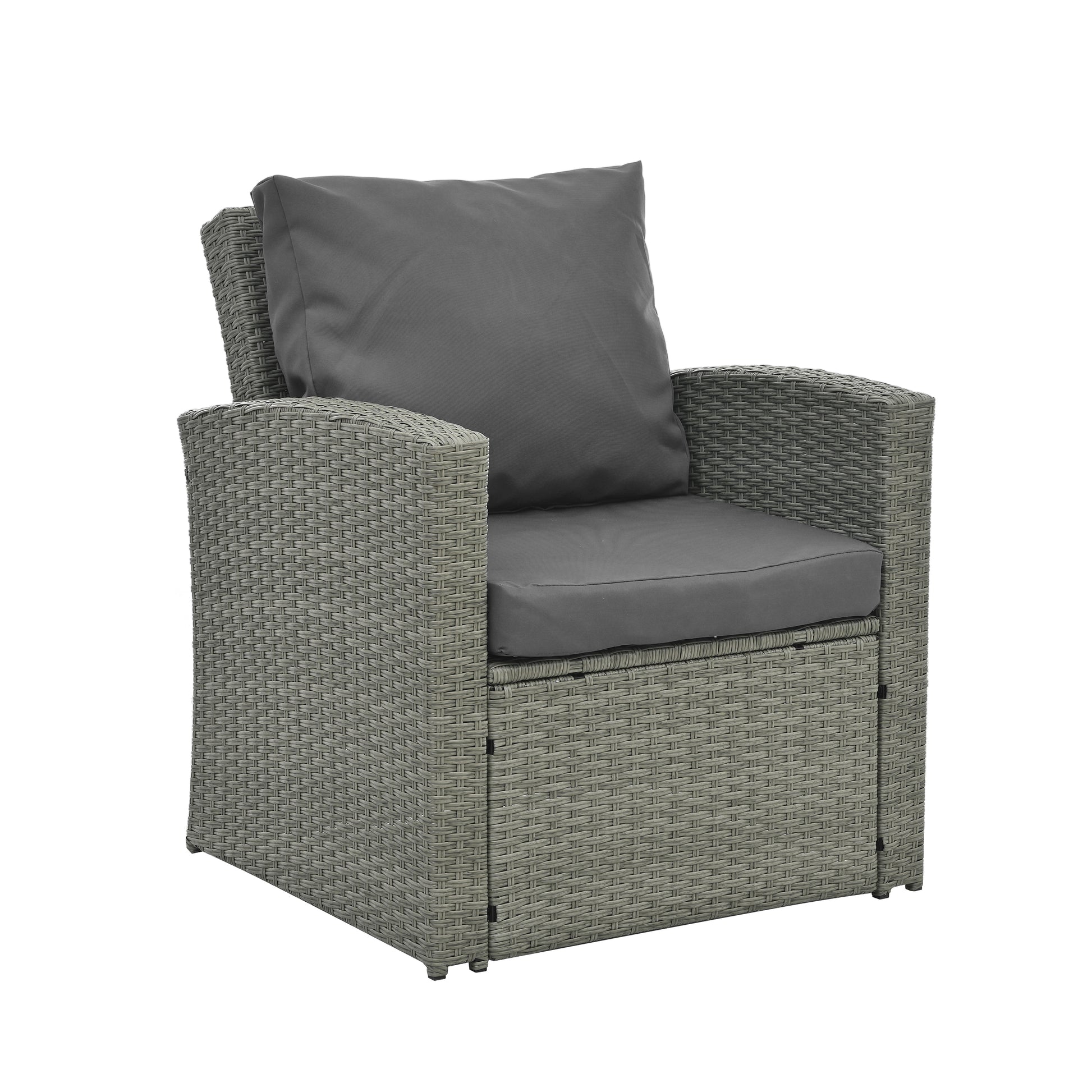Patio Furniture, Outdoor Furniture, Seasonal Pe Wicker Furniture,5 Set Wicker Furniture With Tempered Glass Table Top Dark Gray Pe Rattan Iron Waterproof Fabric