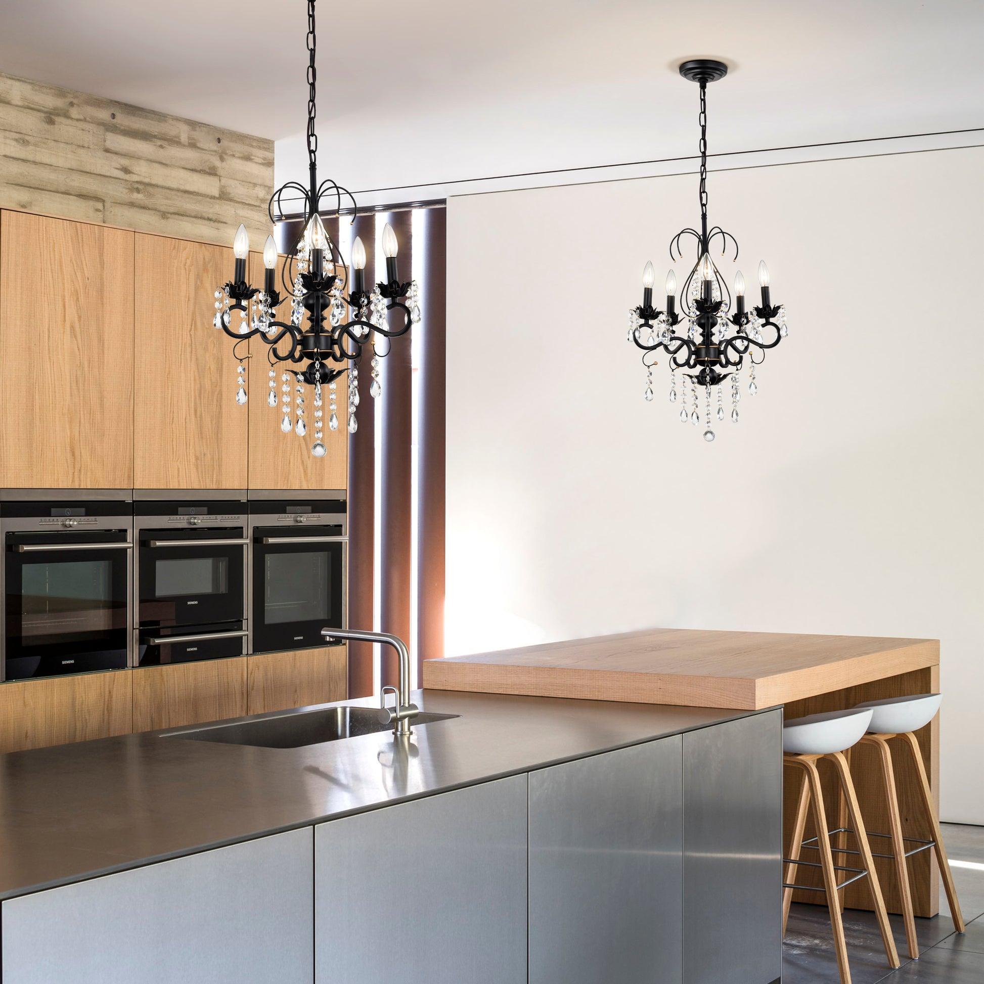 Classic Vintage Crystal Candle Chandeliers Lighting, 5 Lights Pendant Ceiling Fixture Lamp 5*E12*Max40W, No Include Bulb Chandelier For Living Room Dining Room Bedroom Hall Balcony Matte Black Gold Matte Black American Design,Luxury,Modern,Vintage Metal