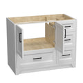 Solid Wood 42 Inch Bathroom Vanity Without Top Sink, Modern Bathroom Vanity Base Only, Birch Solid Wood And Plywood Cabinet, Bathroom Storage Cabinet With Double Door Cabinet And 4 Drawers, White Soft Close Doors Bathroom Lacquered 4 White 4 4 36 To 47
