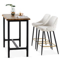 Beige Swivel Bar Chair Bar Stool And Metal Modern High Bar Furniture Set Of 2 Beige Primary Living Space Modern Boucle
