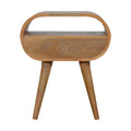Circular Open Slot Bedside Oak Solid Wood
