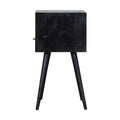 Mini Ash Black Bedside Black Solid Wood