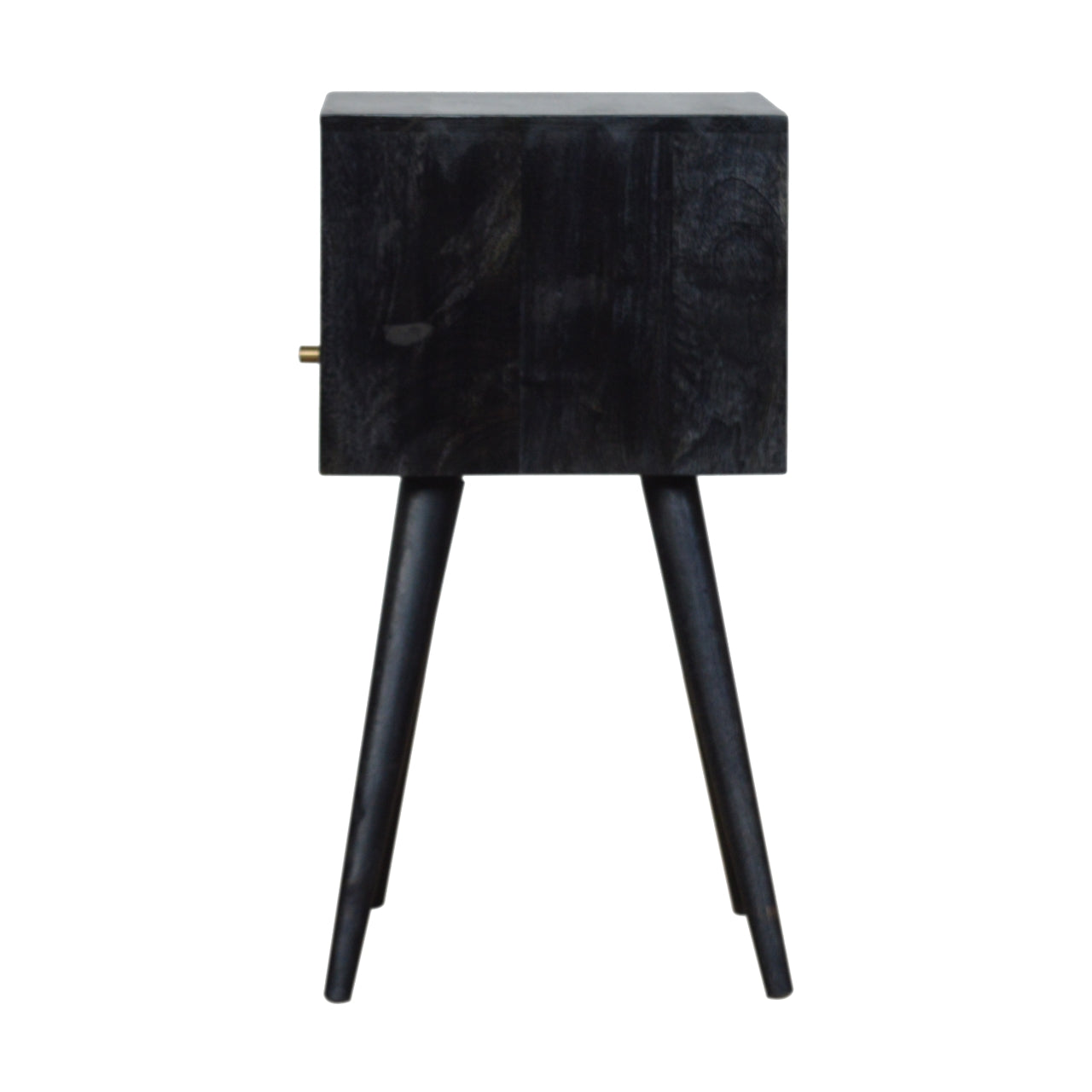 Mini Ash Black Bedside Black Solid Wood