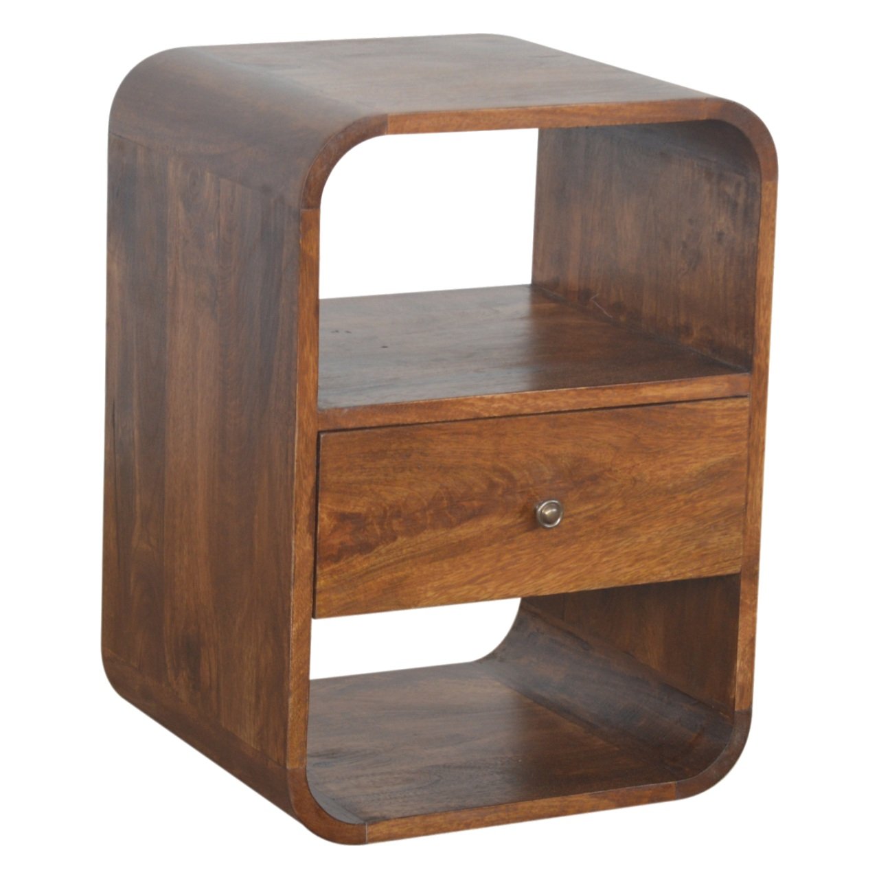 Chestnut Curved Edge Bedside Chestnut Solid Wood