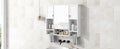 35'' X 28'' Modern Wall Mounted Bathroom Storage Cabinet, Bathroom Wall Cabinet With Mirror, Medicine Cabinet With Towels Bar White 3 5 Mirror Included Bathroom Wall Mounted Mdf Painted