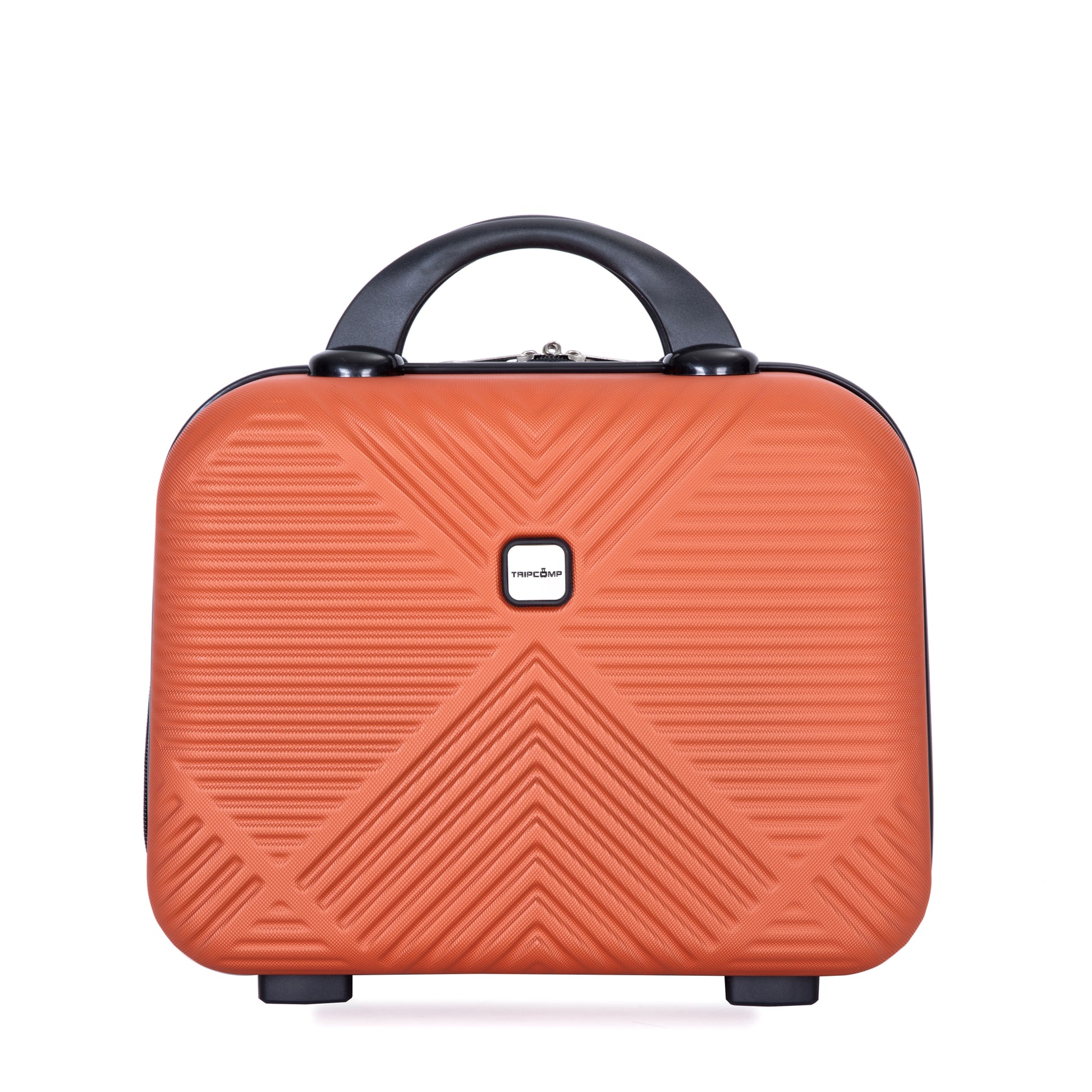 4 Piece Abs Lightweight Suitcase, 14 Inch Makeup Box, Aircraft Wheels 14 20 24 28 Dark Orange Dark Orange Abs