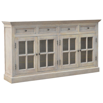 Stone Acid Wash Glazed Sideboard Stone Gray Solid Wood