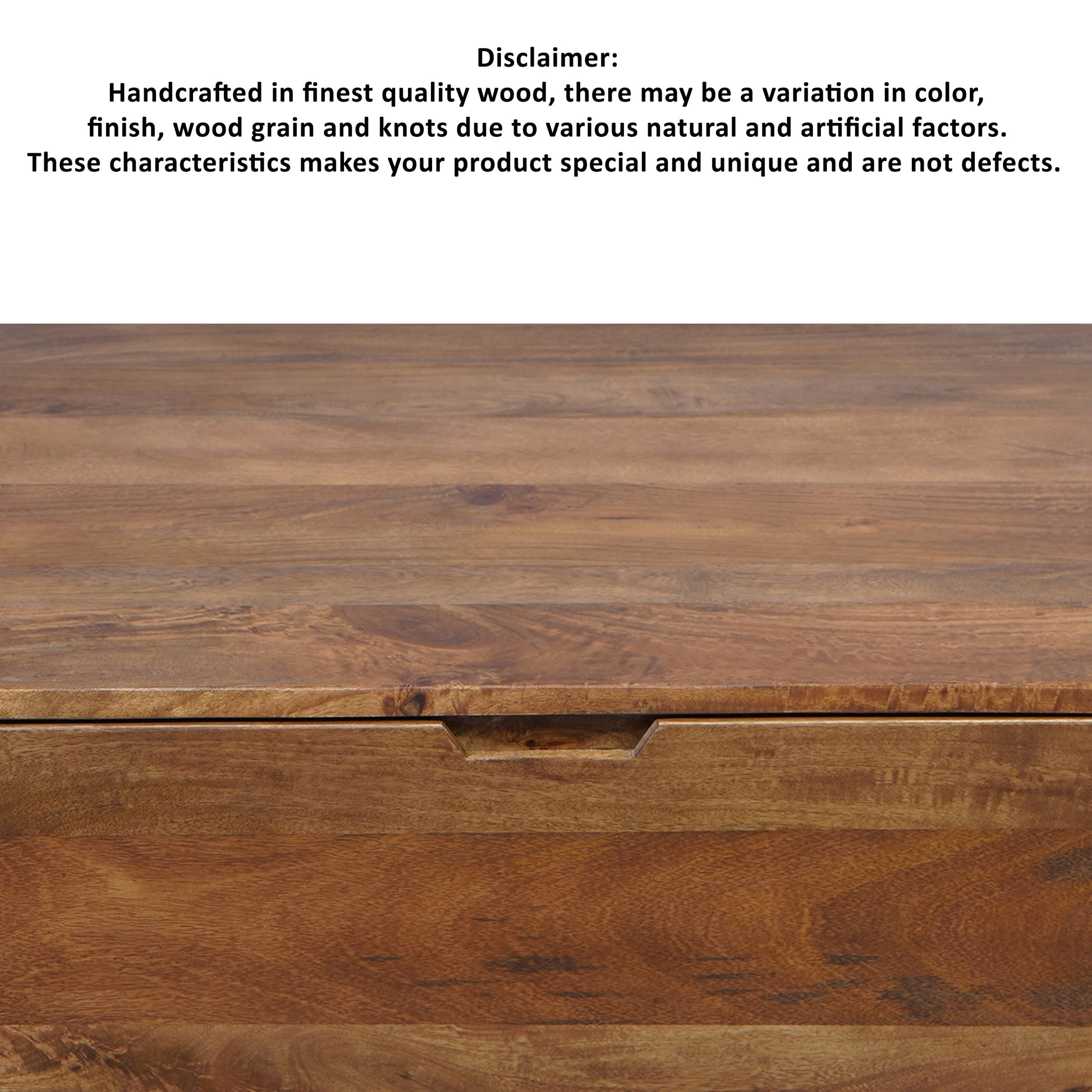 36 Inch Handcrafted Modern Farmhouse Coffee Table, Geometric Angled Square, 1 Drawer, Walnut Mango Wood Brown Metal & Wood