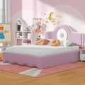 Full Size Upholstered Platform Bed With Led Headboard, Pink Box Spring Not Required Full Pink Wood Bedroom Upholstered
