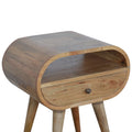 Circular Open Slot Bedside Oak Solid Wood