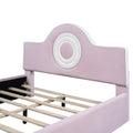 Full Size Upholstered Platform Bed With Led Headboard, Pink Box Spring Not Required Full Pink Wood Bedroom Upholstered