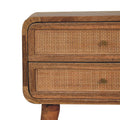 Close Knit 2 Drawer Bedside Oak Wood Rattan