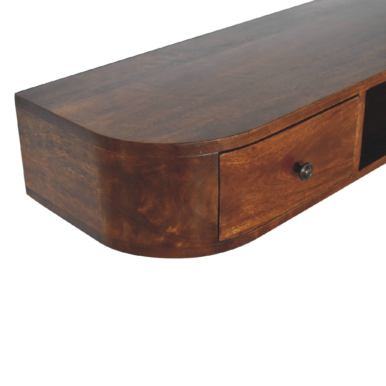 Lunar 2 Drawer Floating Console Chestnut Solid Wood