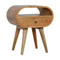 Circular Open Slot Bedside Oak Solid Wood