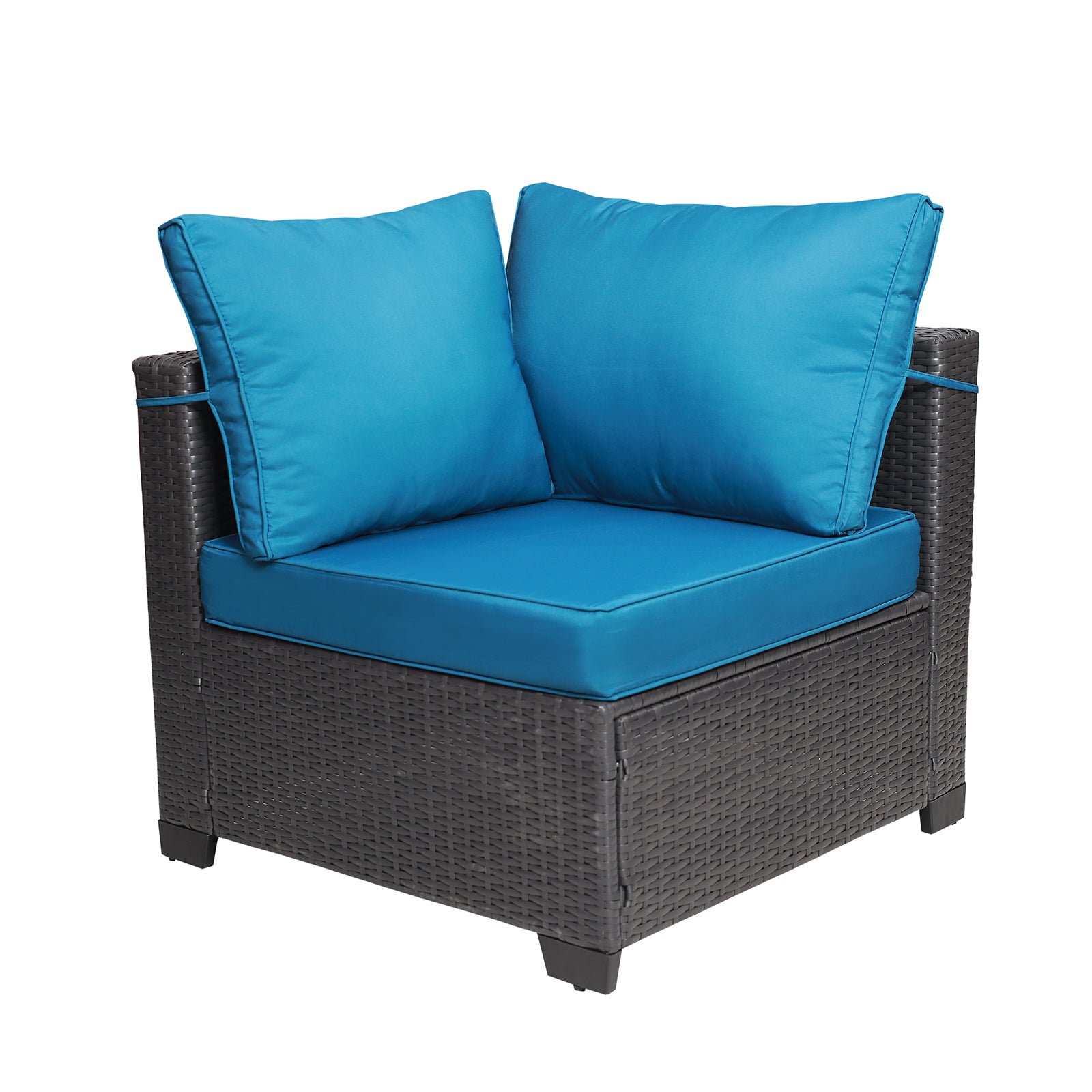 Outdoor Garden Patio Furniture 7 Piece Pe Rattan Wicker Cushioned Sofa Sets And Coffee Table, Patio Furniture Set Outdoor Couch Outdoor Couch Patio Furniture Outdoor Sofa Patio Couch Yes Complete Patio Set Black Blue Rust Resistant Frame Water Resistant