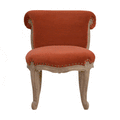Brick Red Velvet Studded Chair Brick Red Foam Wood Fabric