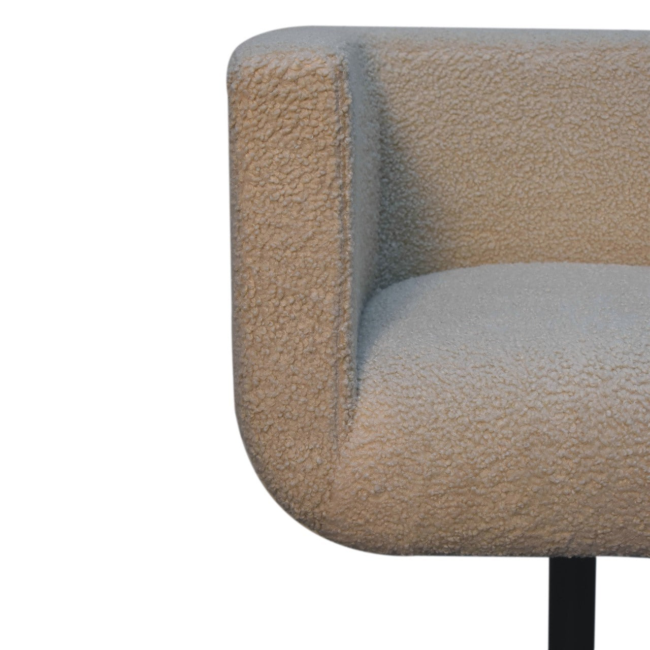 Cream Boucle Swivel Chair Cream Foam Wood Fabric