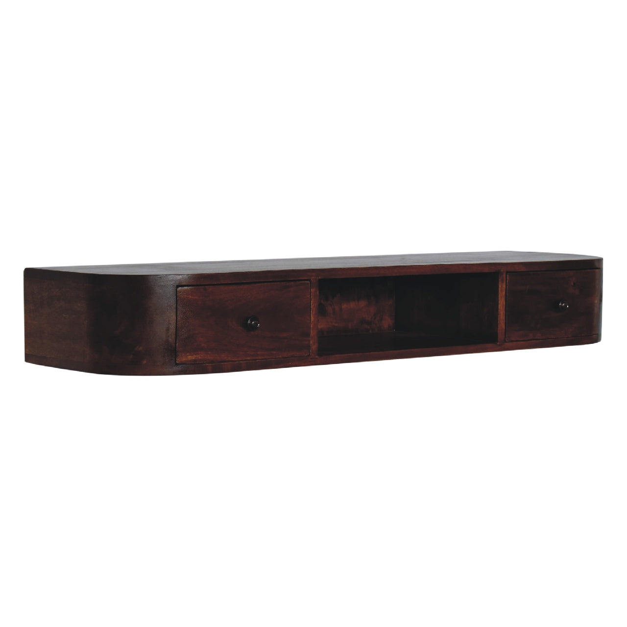 Lunar 2 Drawer Floating Console Chestnut Solid Wood