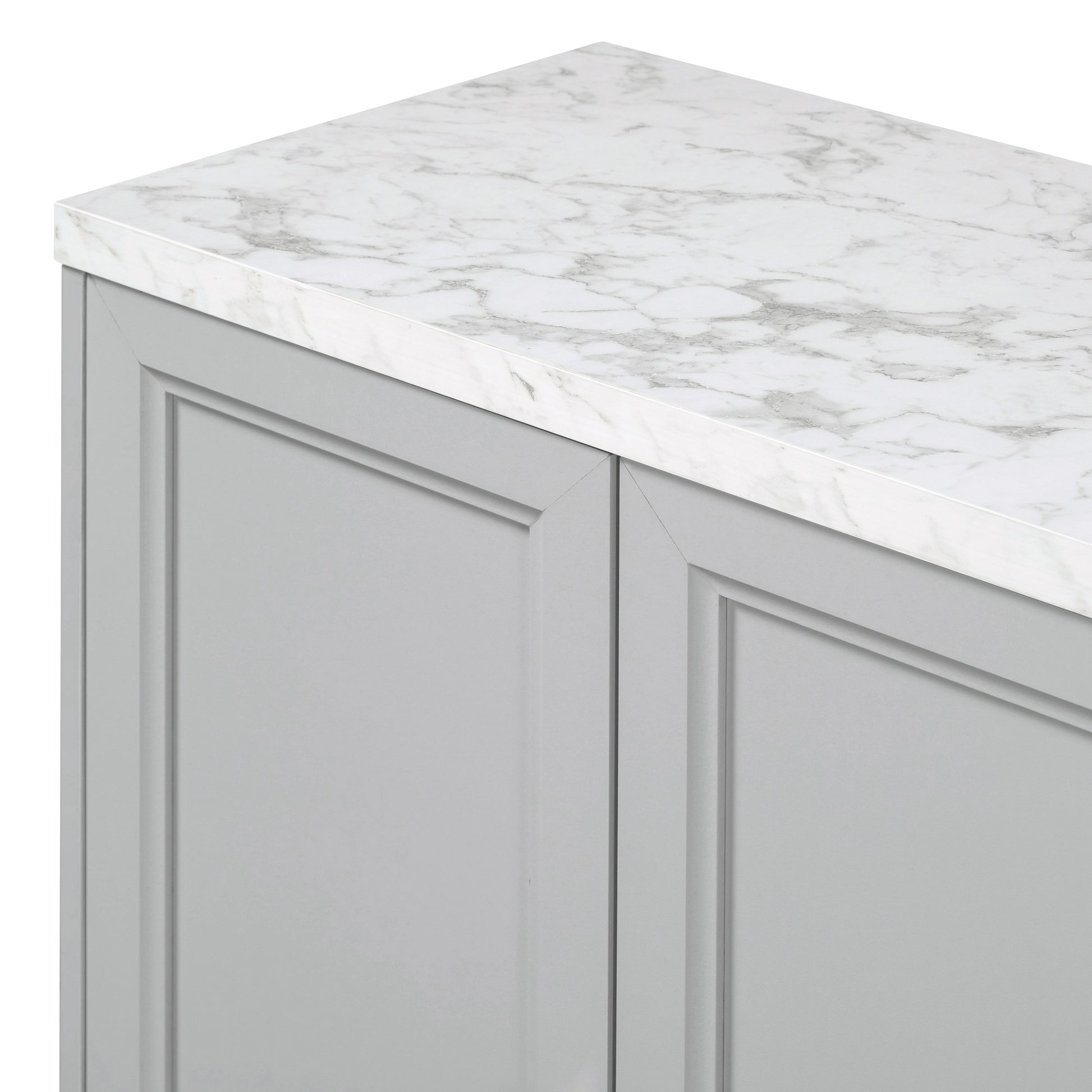 Modern Sideboard With Extra Large Storage Space With Metal Handles And Support Legs For Living Room And Dining Room Light Grey Light Gray Mdf