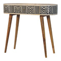 Edessa Bone Inlay Console Table Oak Solid Wood