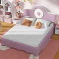 Full Size Upholstered Platform Bed With Led Headboard, Pink Box Spring Not Required Full Pink Wood Bedroom Upholstered