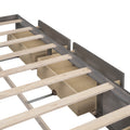 Queen Size Platform Bed With 6 Storage Drawers,Antique Gray Antique Gray Mdf Lvl