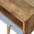 Mini Blue Hand Painted Bedside Blue Solid Wood