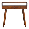 Curved Chestnut Console Table Chestnut Solid Wood