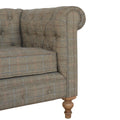 Multi Tweed 2 Seat Chesterfield Grey Foam Wood Fabric 2 Seat