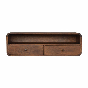 Floating Chestnut Open Console Chestnut Solid Wood