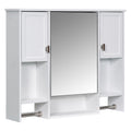 35'' X 28'' Modern Wall Mounted Bathroom Storage Cabinet, Bathroom Wall Cabinet With Mirror, Medicine Cabinet With Towels Bar White 3 5 Mirror Included Bathroom Wall Mounted Mdf Painted