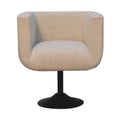 Cream Boucle Swivel Chair Cream Foam Wood Fabric